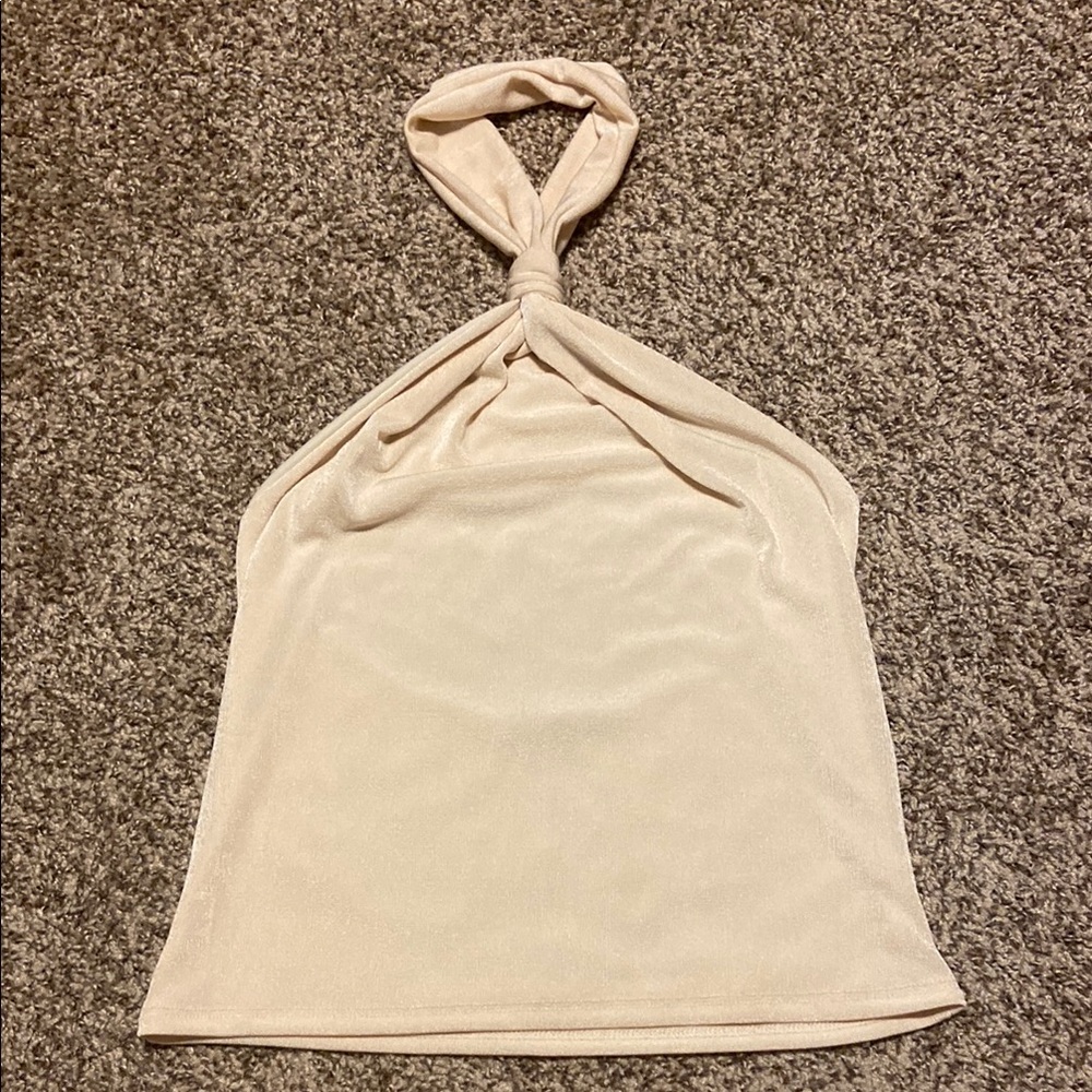 NWOT 21 Saints Cream Halter Top